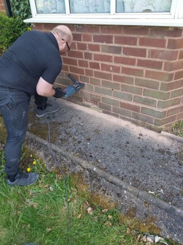 Drilling motor for Dryrods, a leading damp proofing treatment supplied by Weatherdry